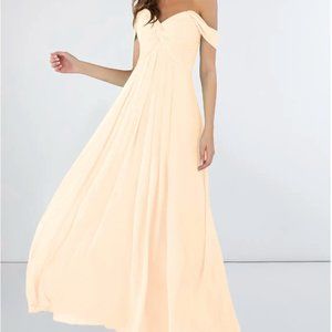 NWT Azazie Kaitlynn Maxi Dress in Pearl Pink